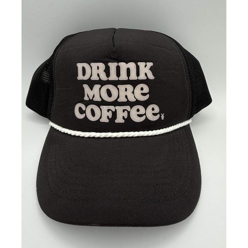 Dutch Bros Coffee Trucker Hat Black Drink More Coffee Rope‎ Accent Cap